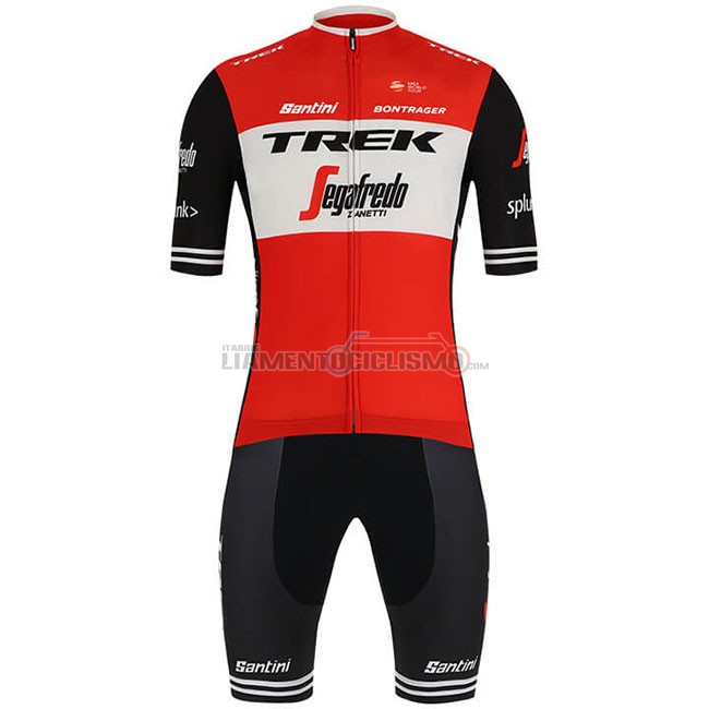 Abbigliamento Ciclismo Trek Segafredo Manica Corta 2019 Rosso Bianco